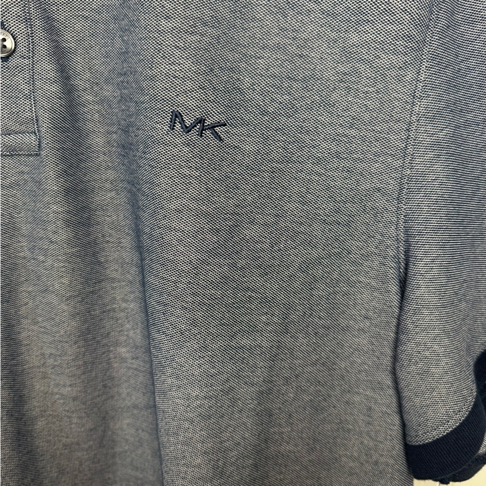 Michael Kors Navy Textured Polo - Picture 4 of 6
